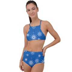 Winter Time And Snow Chaos High Waist Tankini Set by DinzDas