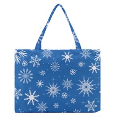 Winter Time And Snow Chaos Zipper Medium Tote Bag by DinzDas