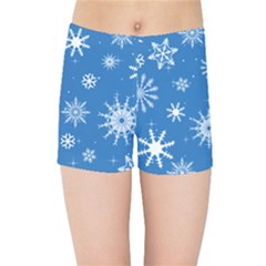 Winter Time And Snow Chaos Kids  Sports Shorts by DinzDas