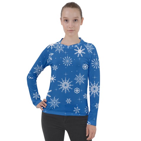 Winter Time And Snow Chaos Women s Pique Long Sleeve Tee by DinzDas