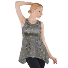 Abstract Flowers And Circle Side Drop Tank Tunic by DinzDas