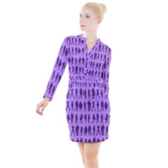 Normal People And Business People - Citizens Button Long Sleeve Dress by DinzDas
