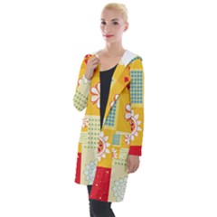 Abstract Flowers And Circle Hooded Pocket Cardigan by DinzDas