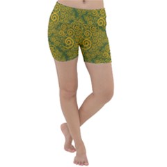 Abstract Flowers And Circle Lightweight Velour Yoga Shorts by DinzDas