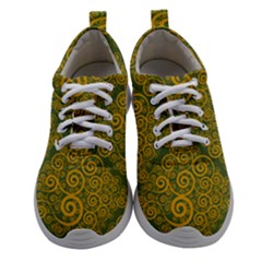 Abstract Flowers And Circle Athletic Shoes by DinzDas