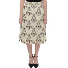 Abstract Flowers And Circle Classic Midi Skirt by DinzDas