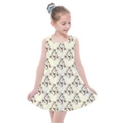 Abstract Flowers And Circle Kids  Summer Dress by DinzDas