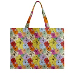 Abstract Flowers And Circle Zipper Mini Tote Bag by DinzDas
