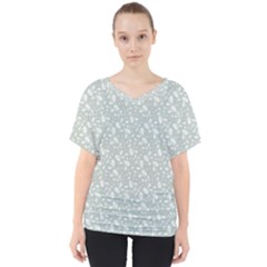 Abstract Flowers And Circle V-neck Dolman Drape Top by DinzDas