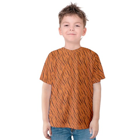 Animal Skin - Lion And Orange Skinnes Animals - Savannah And Africa Kids  Cotton Tee by DinzDas