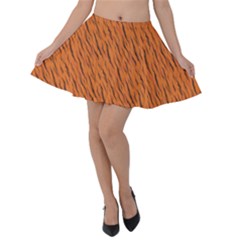 Animal Skin - Lion And Orange Skinnes Animals - Savannah And Africa Velvet Skater Skirt by DinzDas