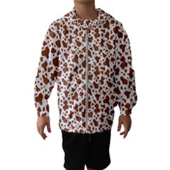 Animal Skin - Brown Cows Are Funny And Brown And White Kids  Hooded Windbreaker by DinzDas