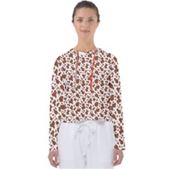 Animal Skin - Brown Cows Are Funny And Brown And White Women s Slouchy Sweat by DinzDas