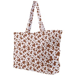 Animal Skin - Brown Cows Are Funny And Brown And White Simple Shoulder Bag by DinzDas