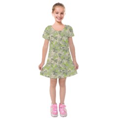 Camouflage Urban Style And Jungle Elite Fashion Kids  Short Sleeve Velvet Dress by DinzDas
