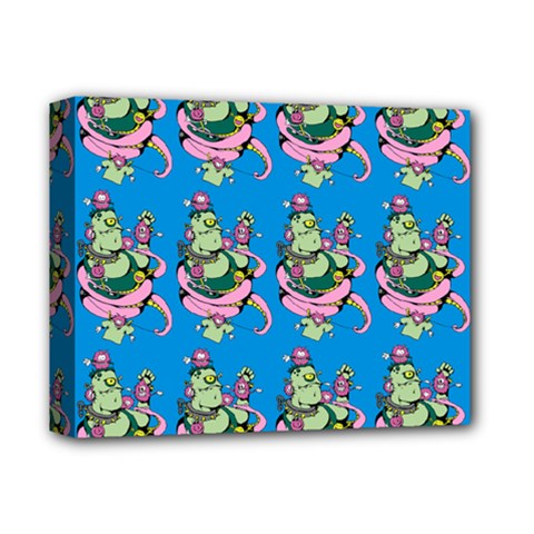 Monster And Cute Monsters Fight With Snake And Cyclops Deluxe Canvas 14  X 11  (stretched) by DinzDas