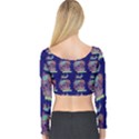 Jaw Dropping Horror Hippie Skull Long Sleeve Crop Top View2