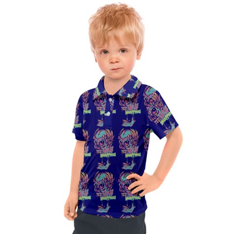 Jaw Dropping Horror Hippie Skull Kids  Polo Tee by DinzDas