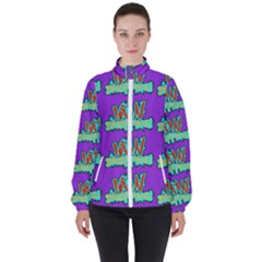 Jaw Dropping Comic Big Bang Poof Women s High Neck Windbreaker by DinzDas