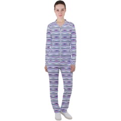 Pastel Lines, Bars Pattern, Pink, Light Blue, Purple Colors Casual Jacket And Pants Set by Casemiro