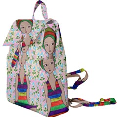 Tan Swimmer Flowerwall Buckle Everyday Backpack by snowwhitegirl