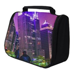 Lujiazui District Nigth Scene, Shanghai China Full Print Travel Pouch (small) by dflcprintsclothing