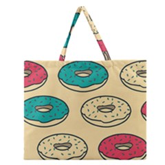 Donuts Zipper Large Tote Bag by Sobalvarro