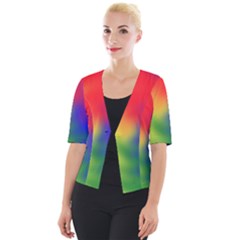 Rainbow Colors Lgbt Pride Abstract Art Cropped Button Cardigan by yoursparklingshop