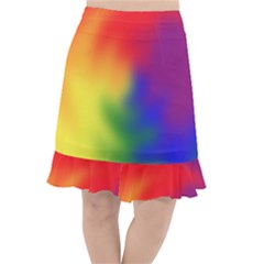 Rainbow Colors Lgbt Pride Abstract Art Fishtail Chiffon Skirt by yoursparklingshop