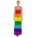 Original 8 Stripes LGBT Pride Rainbow Flag Thigh Split Maxi Dress View2
