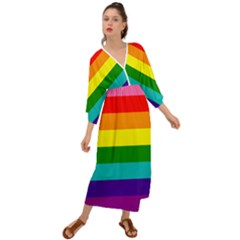 Original 8 Stripes Lgbt Pride Rainbow Flag Grecian Style  Maxi Dress by yoursparklingshop