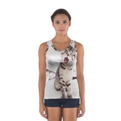 Laughing Kitten Sport Tank Top  by Sparkle