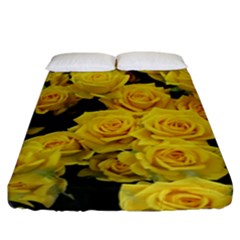 Yellow Roses Fitted Sheet (california King Size) by Sparkle