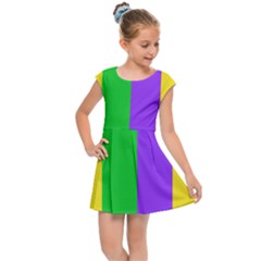 New Orleans Carnival Colors Mardi Gras Kids  Cap Sleeve Dress by yoursparklingshop