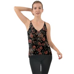 Raccoon Floral Chiffon Cami