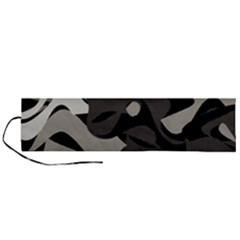 Trippy Sepia Paint Splash, Brown, Army Style Camo, Dotted Abstract Pattern Roll Up Canvas Pencil Holder (l) by Casemiro