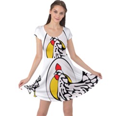 Roseanne Chicken, Retro Chickens Cap Sleeve Dress by EvgeniaEsenina
