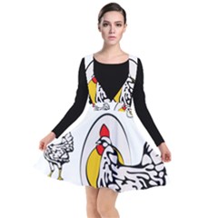 Roseanne Chicken, Retro Chickens Plunge Pinafore Dress by EvgeniaEsenina