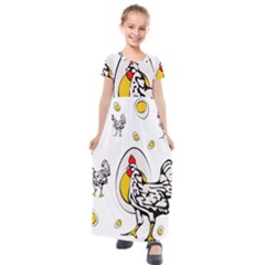 Roseanne Chicken Kids  Short Sleeve Maxi Dress by EvgeniaEsenina