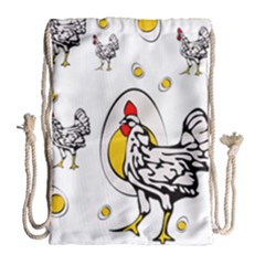 Roseanne Chicken, Retro Chickens Drawstring Bag (large) by EvgeniaEsenina