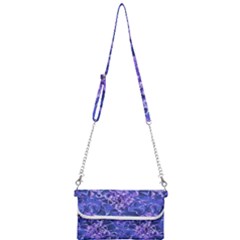 Vibrant Blue Flowers Pattern Motif Mini Crossbody Handbag by dflcprintsclothing