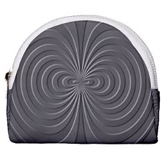 Abstract Metallic Spirals, Silver Color, Dark Grey, Graphite Colour Horseshoe Style Canvas Pouch by Casemiro
