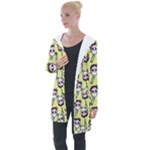 Doctor Pattern Longline Hooded Cardigan