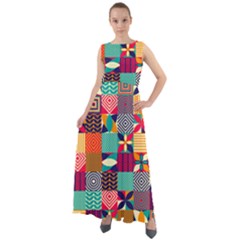 Geometric Mosaic Chiffon Mesh Boho Maxi Dress by designsbymallika