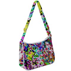 Colorful Paint Texture                                                Zip Up Shoulder Bag by LalyLauraFLM