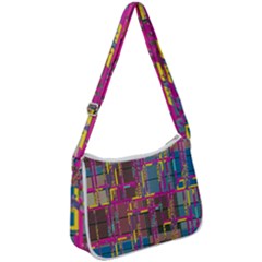 Colorful Shapes Texture                                               Zip Up Shoulder Bag by LalyLauraFLM