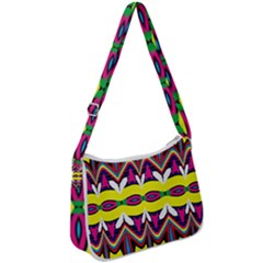 Colorful Shapes                                               Zip Up Shoulder Bag by LalyLauraFLM