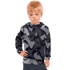 Trippy, Asymmetric Black And White, Paint Splash, Brown, Army Style Camo, Dotted Abstract Pattern Kids  Hooded Pullover by Casemiro