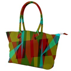 Rainbow Colors Palette Mix, Abstract Triangles, Asymmetric Pattern Canvas Shoulder Bag by Casemiro