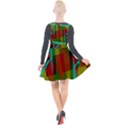 Rainbow colors palette mix, abstract triangles, asymmetric pattern Plunge Pinafore Velour Dress View2